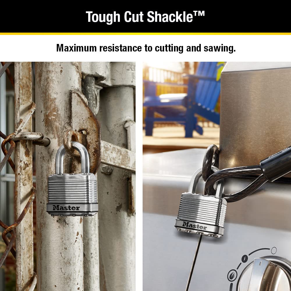 Master Lock M5XT Magnum Heavy Duty Outdoor Padlock with Key, 2